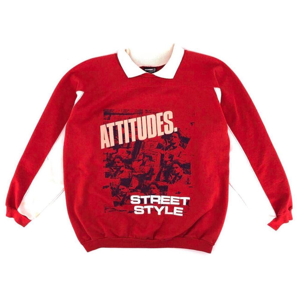 80s Attitudes Street Styles collared sweatshirt 1980s vintage